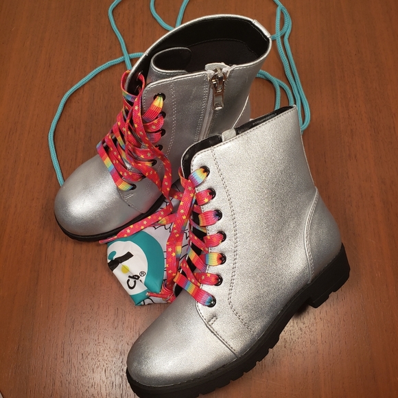 silver boots size 12